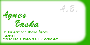 agnes baska business card